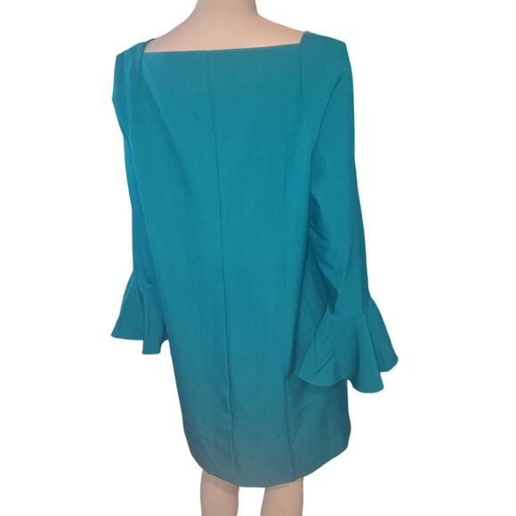 NEW Banana Republic Factory Size LP Large Petite Ruffle Sleeve Mini Dress Green - Picture 5 of 13
